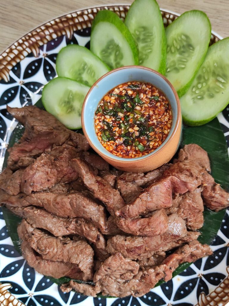 sua rong hai - le tigre qui pleure, recette de boeuf grillé