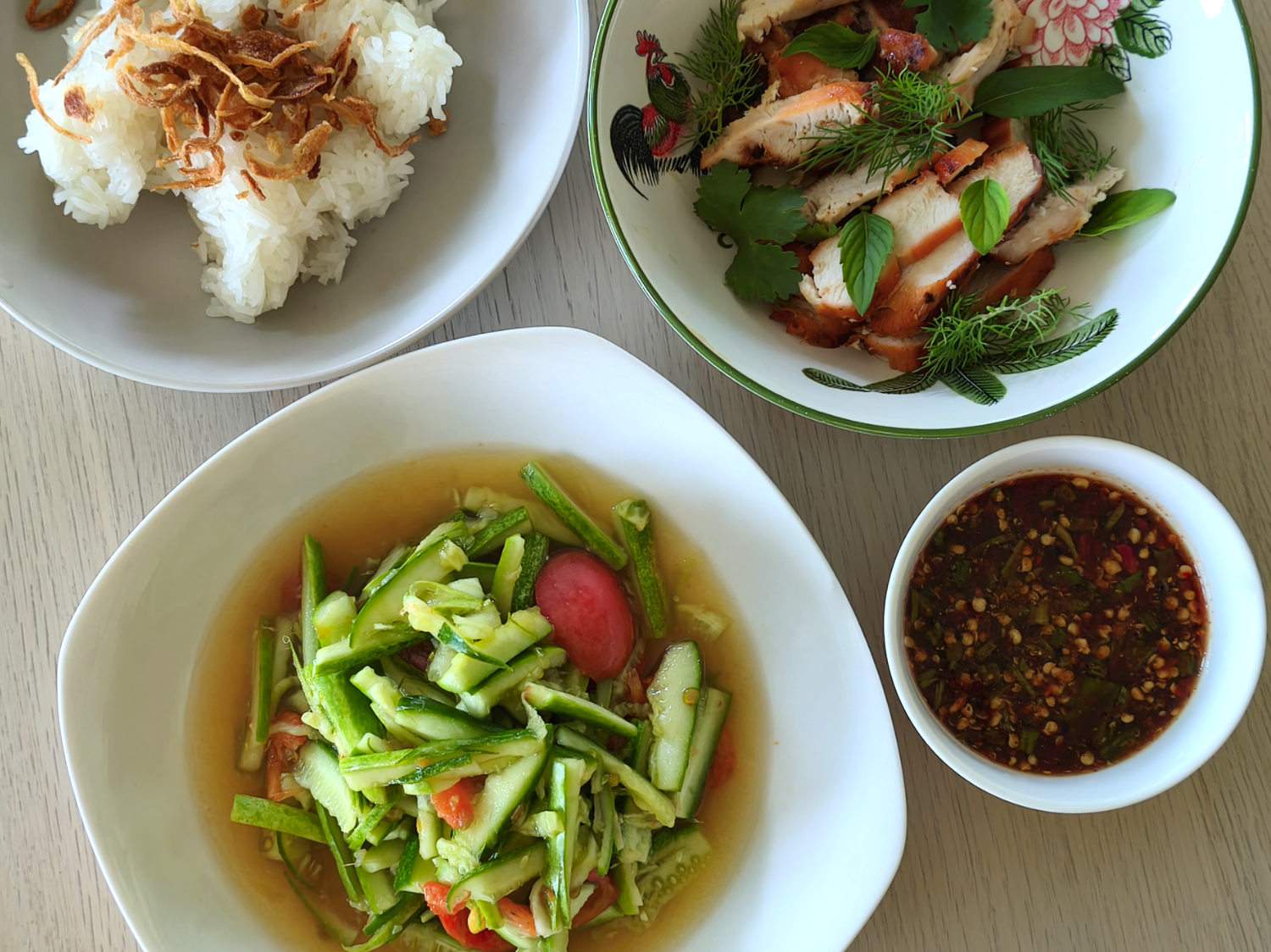 Salade thaïe de concombre, yam taeng gwa