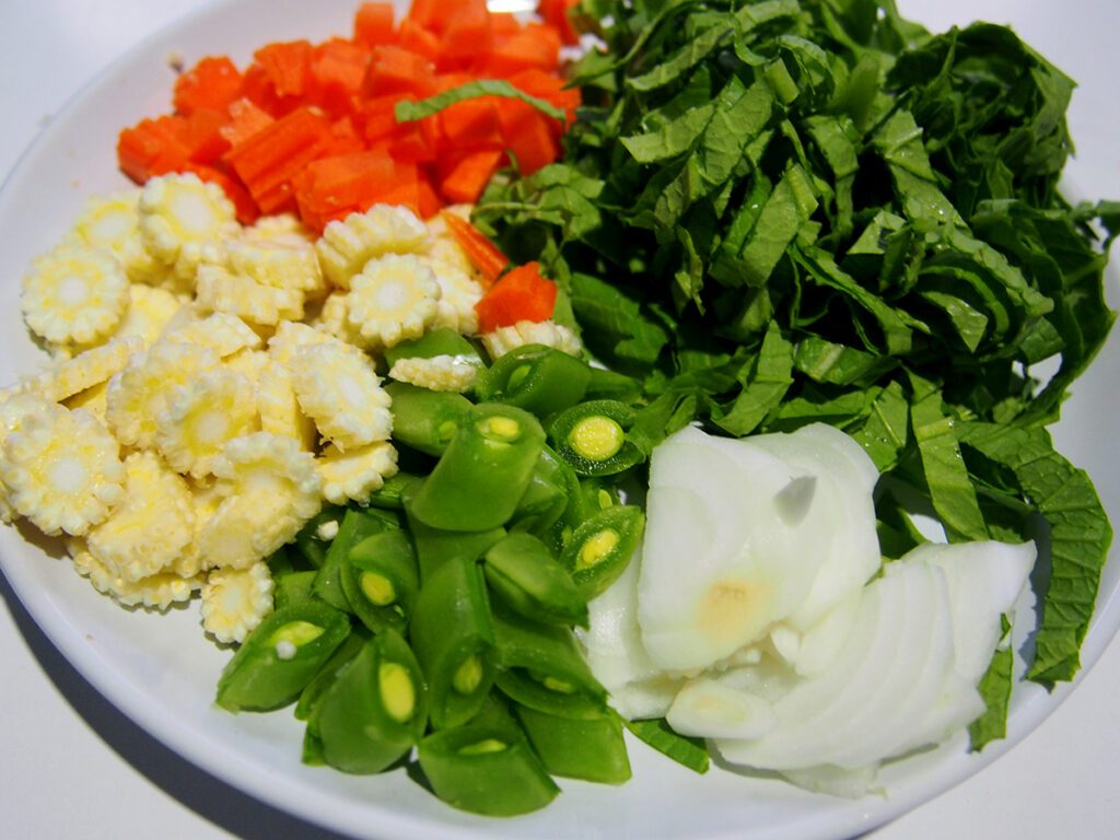 légumes pour riz sauté