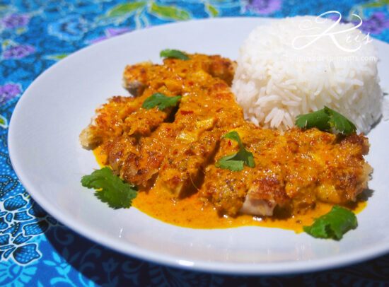 poulet croustillant au curry jaune