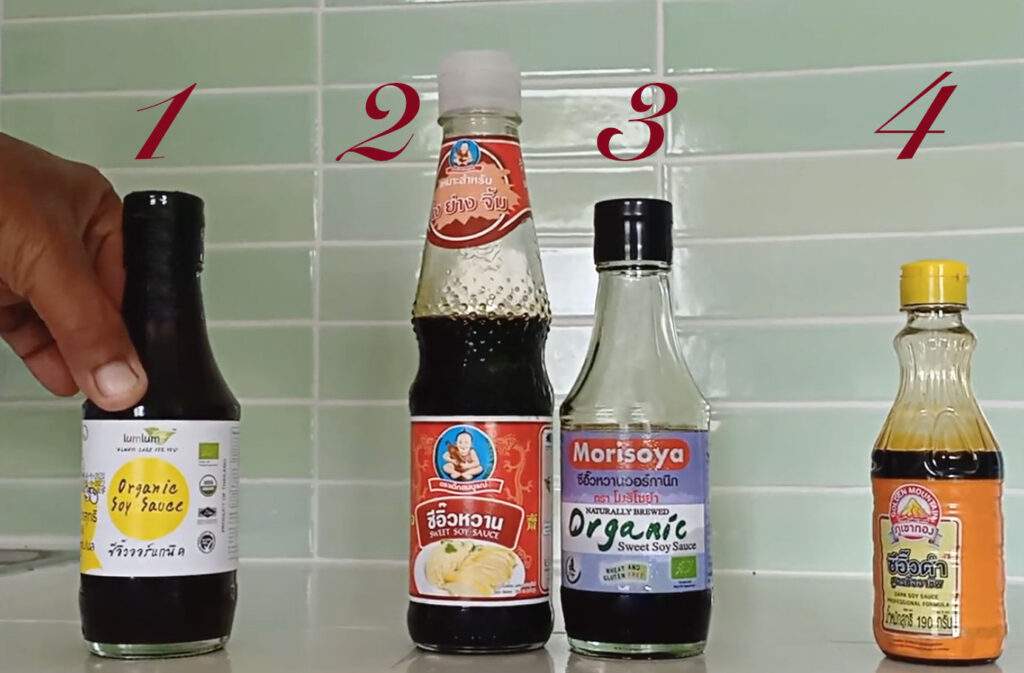 différentes sauces soja pour nouilles sautées